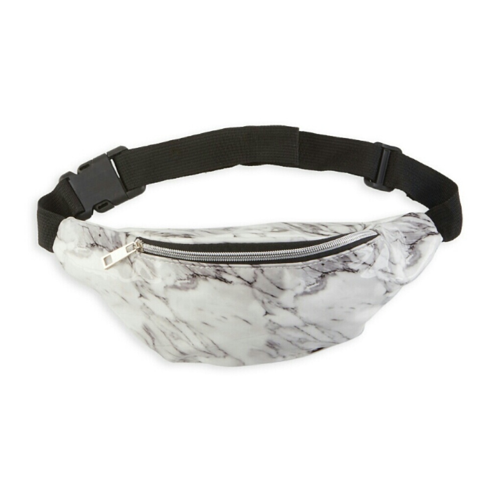 NWOT Faux Patent Leather Marble Fanny Pack